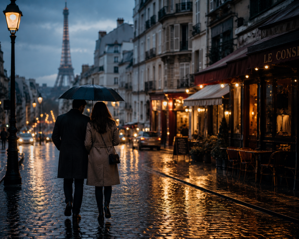 Cena cinematográfica em Paris